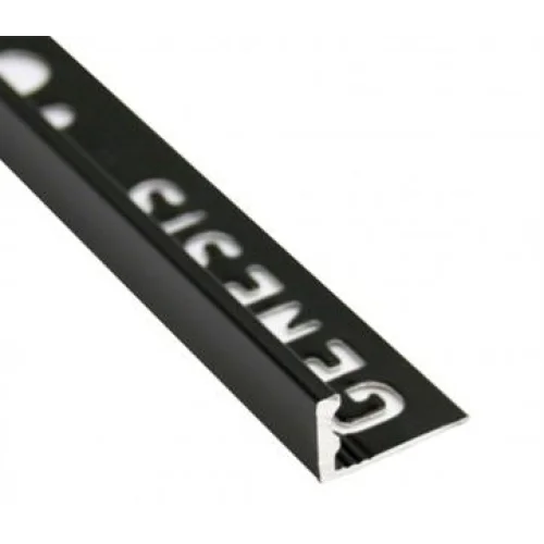Tegelstrip aluminium zwart recht 12mm 2,5 mtr - Tegelstrips