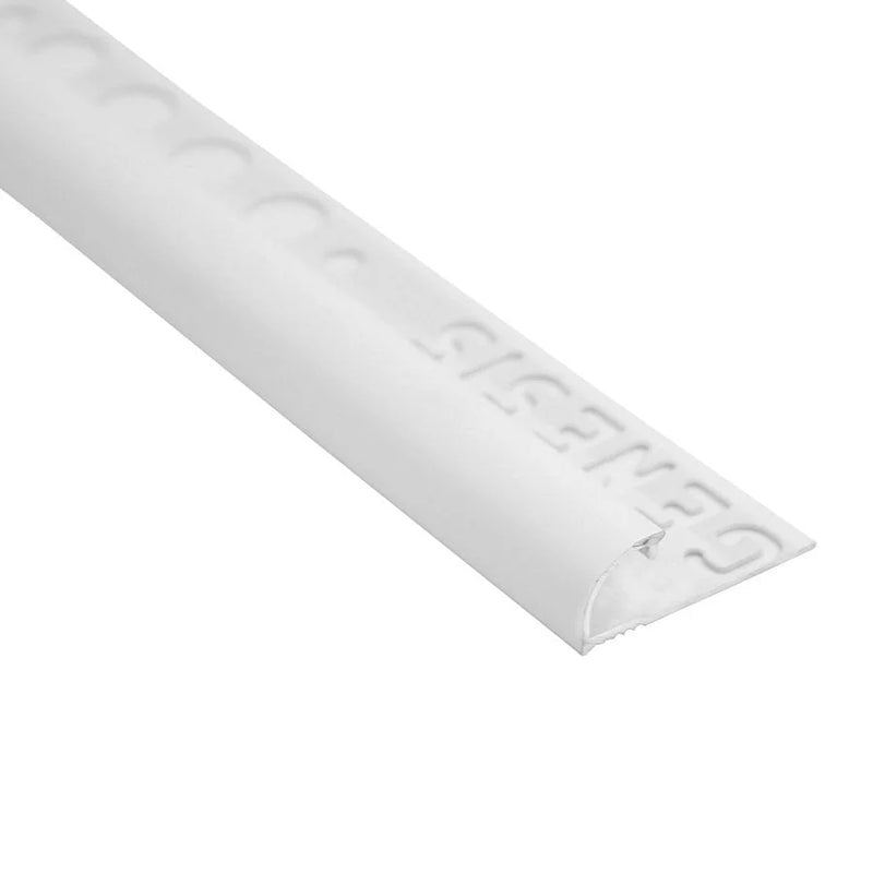 Tegelstrip Rond profiel aluminium wit 6 mm - Tegelstrips