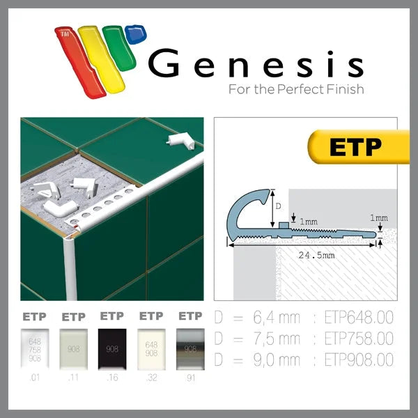 Tegelstrip Rond profiel Créme - Room 9 mm - Tegelstrips