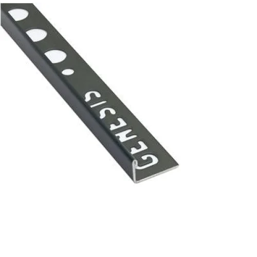 Tegelstrip RVS zwart recht 10 mm 2,5mtr - Tegelstrips