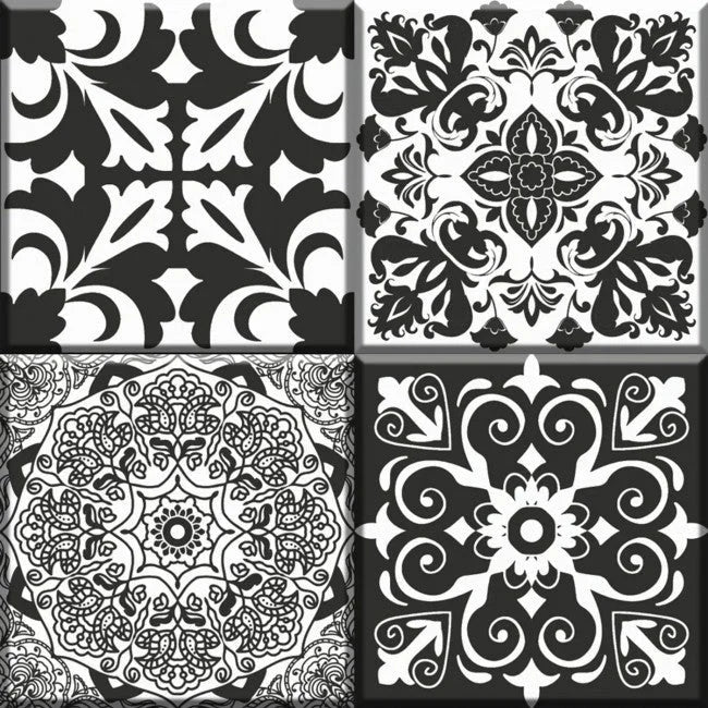 Wandtegel Notte White| Black 30 x 30 cm - Wandtegels