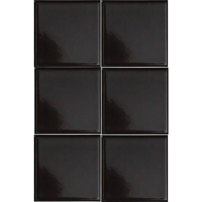 Wandtegel Zwart glans 10.0 x 10.0 cm - Wandtegels