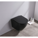 Wandtoilet Elite Mat Zwart Rimless met wc bril -